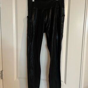 Fabletics Black Shiny Leggings - Size Medium